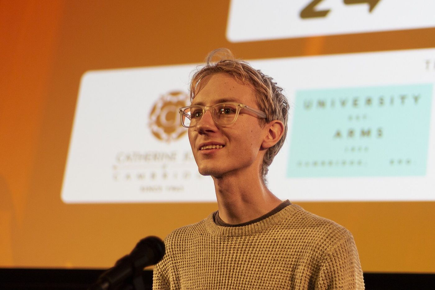 Director Charlie Shackleton introducing a screening of his film The Afterlight to a festival audience